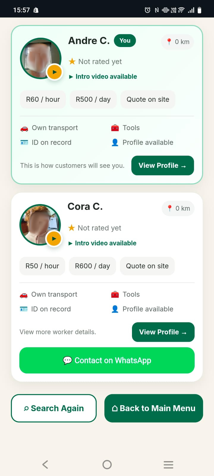 Joppa Africa nearby worker search results