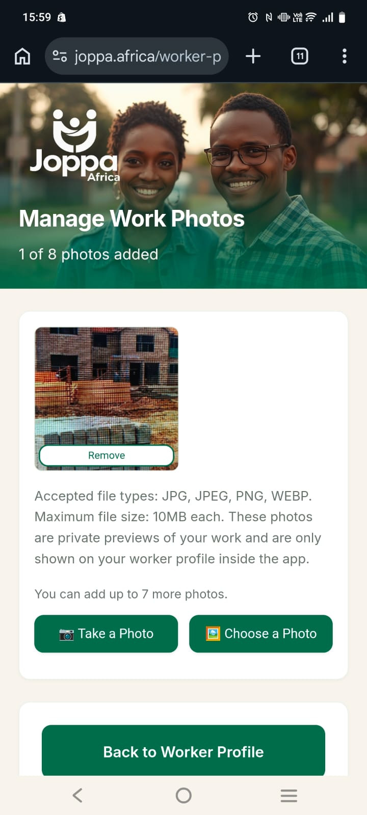 Joppa work photos screen